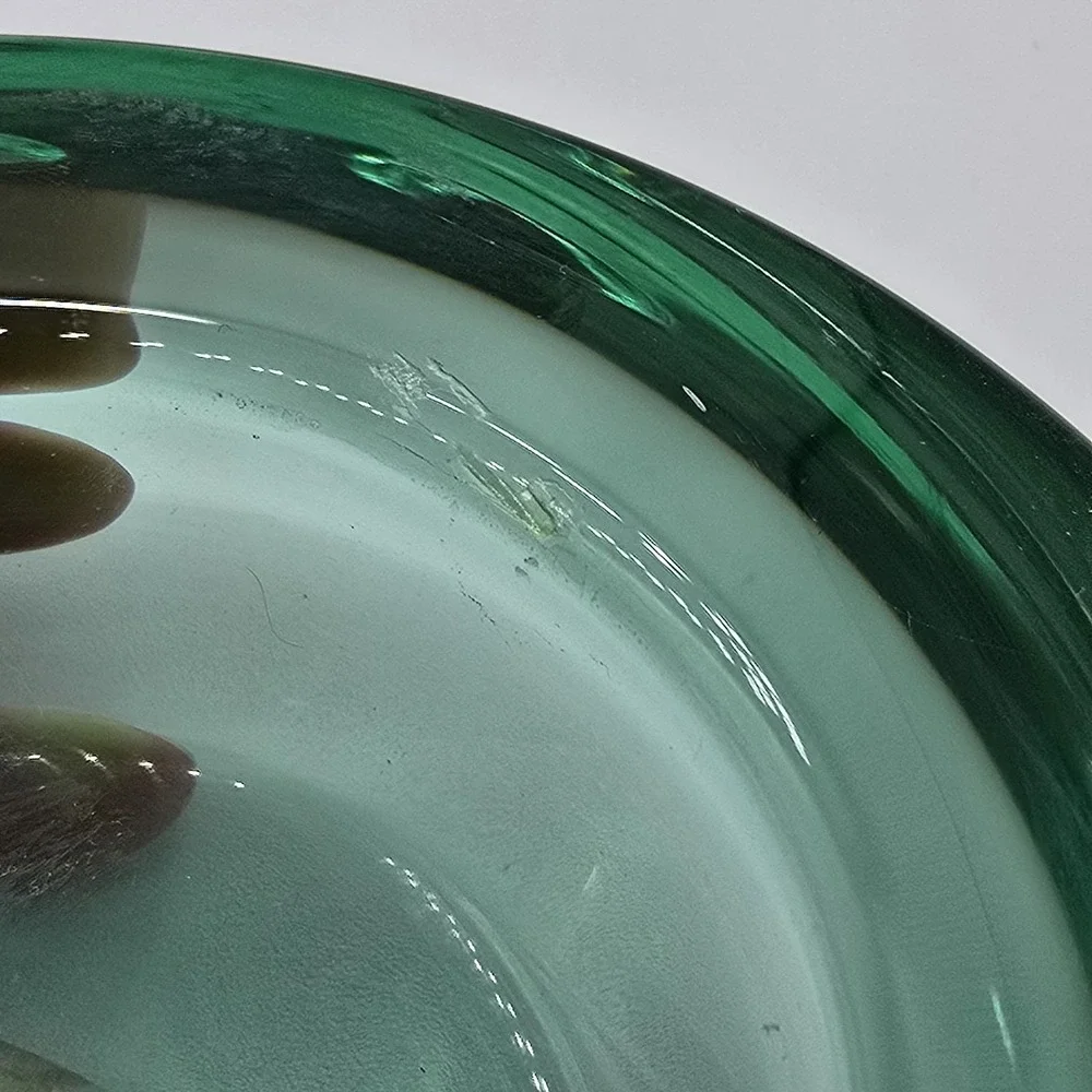 Vtg Pair Green Candlestick Holders Tealight Candle Glass‎ 50s 60s 70s